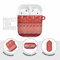 Hawaiian Hibiscus Honu AirPods Case Red Mele Kalikimaka Palaka Spirit LT9 - Polynesian Pride