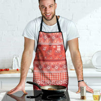 Hawaiian Hibiscus Honu Apron Red Mele Kalikimaka Palaka Spirit - Polynesian Pride