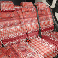 Hawaiian Hibiscus Honu Back Car Seat Cover Red Mele Kalikimaka Palaka Spirit - Polynesian Pride