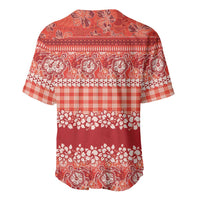 Hawaiian Hibiscus Honu Baseball Jersey Red Mele Kalikimaka Palaka Spirit LT9 - Polynesian Pride
