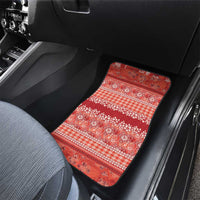 Hawaiian Hibiscus Honu Car Mats Red Mele Kalikimaka Palaka Spirit - Polynesian Pride