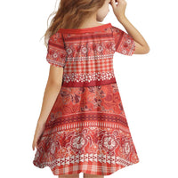 Hawaiian Hibiscus Honu Family Matching Off Shoulder Maxi Dress and Hawaiian Shirt Red Mele Kalikimaka Palaka Spirit - Polynesian Pride