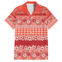 Hawaiian Hibiscus Honu Family Matching Off Shoulder Maxi Dress and Hawaiian Shirt Red Mele Kalikimaka Palaka Spirit - Polynesian Pride