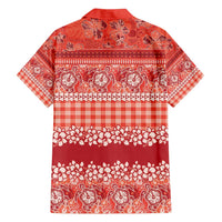 Hawaiian Hibiscus Honu Family Matching Off Shoulder Maxi Dress and Hawaiian Shirt Red Mele Kalikimaka Palaka Spirit - Polynesian Pride