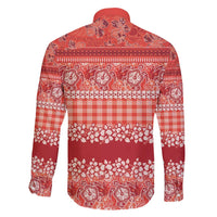 Hawaiian Hibiscus Honu Family Matching Short Sleeve Bodycon Dress and Hawaiian Shirt Red Mele Kalikimaka Palaka Spirit - Polynesian Pride