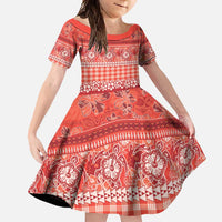 Hawaiian Hibiscus Honu Family Matching Summer Maxi Dress and Hawaiian Shirt Red Mele Kalikimaka Palaka Spirit - Polynesian Pride