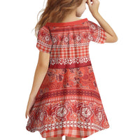 Hawaiian Hibiscus Honu Family Matching Summer Maxi Dress and Hawaiian Shirt Red Mele Kalikimaka Palaka Spirit - Polynesian Pride