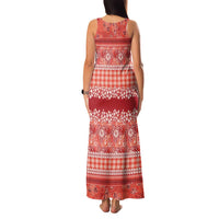 Hawaiian Hibiscus Honu Family Matching Tank Maxi Dress and Hawaiian Shirt Red Mele Kalikimaka Palaka Spirit - Polynesian Pride