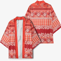 Hawaiian Hibiscus Honu Kimono Red Mele Kalikimaka Palaka Spirit - Polynesian Pride