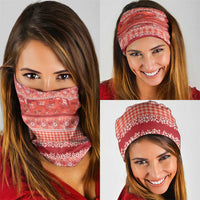 Hawaiian Hibiscus Honu Neck Gaiter Red Mele Kalikimaka Palaka Spirit - Polynesian Pride