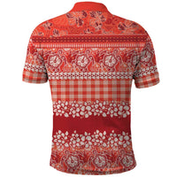 Hawaiian Hibiscus Honu Polo Shirt Red Mele Kalikimaka Palaka Spirit LT9 - Polynesian Pride