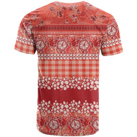 Hawaiian Hibiscus Honu T Shirt Red Mele Kalikimaka Palaka Spirit LT9 - Polynesian Pride