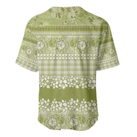 Hawaiian Hibiscus Honu Baseball Jersey Sage Green Mele Kalikimaka Palaka Spirit LT9 - Polynesian Pride