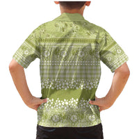 Hawaiian Hibiscus Honu Family Matching Mermaid Dress and Hawaiian Shirt Sage Green Mele Kalikimaka Palaka Spirit - Polynesian Pride