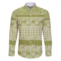 Hawaiian Hibiscus Honu Family Matching Puletasi and Hawaiian Shirt Sage Green Mele Kalikimaka Palaka Spirit - Polynesian Pride