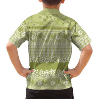 Hawaiian Hibiscus Honu Family Matching Summer Maxi Dress and Hawaiian Shirt Sage Green Mele Kalikimaka Palaka Spirit - Polynesian Pride