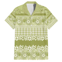 Hawaiian Hibiscus Honu Family Matching Tank Maxi Dress and Hawaiian Shirt Sage Green Mele Kalikimaka Palaka Spirit - Polynesian Pride