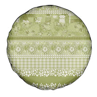 Hawaiian Hibiscus Honu Spare Tire Cover Sage Green Mele Kalikimaka Palaka Spirit - Polynesian Pride