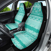 Hawaiian Hibiscus Honu Car Seat Cover Turquoise Mele Kalikimaka Palaka Spirit - Polynesian Pride