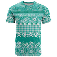 Hawaiian Hibiscus Honu T Shirt Turquoise Mele Kalikimaka Palaka Spirit LT9 Turquoise - Polynesian Pride