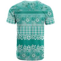 Hawaiian Hibiscus Honu T Shirt Turquoise Mele Kalikimaka Palaka Spirit LT9 - Polynesian Pride