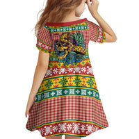 Hawaiian Pineapples Skull Family Matching Mermaid Dress and Hawaiian Shirt Mele Kalikimaka Palaka Quilt Pattern - Polynesian Pride