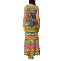 Hawaiian Pineapples Skull Family Matching Tank Maxi Dress and Hawaiian Shirt Mele Kalikimaka Palaka Quilt Pattern - Polynesian Pride