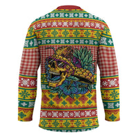 Hawaiian Pineapples Skull Hockey Jersey Mele Kalikimaka Palaka Quilt Pattern LT9 - Polynesian Pride