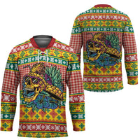 Hawaiian Pineapples Skull Hockey Jersey Mele Kalikimaka Palaka Quilt Pattern LT9 - Polynesian Pride