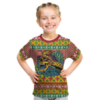 Hawaiian Pineapples Skull Kid T Shirt Mele Kalikimaka Palaka Quilt Pattern LT9 Yellow - Polynesian Pride