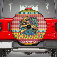 Hawaiian Pineapples Skull Spare Tire Cover Mele Kalikimaka Palaka Quilt Pattern - Polynesian Pride