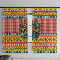 Hawaiian Pineapples Skull Window Curtain Mele Kalikimaka Palaka Quilt Pattern - Polynesian Pride