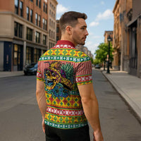 Hawaiian Pineapples Skull Zipper Polo Shirt Mele Kalikimaka Palaka Quilt Pattern LT9 - Polynesian Pride