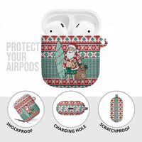 Hawaiian Funny Santa Surf AirPods Case Mele Kalikimaka Palaka Quilt Pattern LT9 - Polynesian Pride