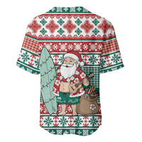 Hawaiian Funny Santa Surf Baseball Jersey Mele Kalikimaka Palaka Quilt Pattern LT9 - Polynesian Pride