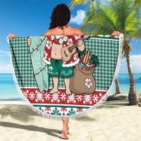 Hawaiian Funny Santa Surf Beach Blanket Mele Kalikimaka Palaka Quilt Pattern - Polynesian Pride