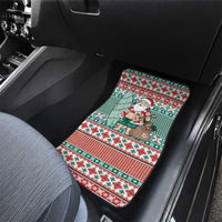 Hawaiian Funny Santa Surf Car Mats Mele Kalikimaka Palaka Quilt Pattern - Polynesian Pride
