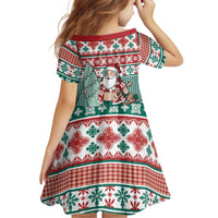 Hawaiian Funny Santa Surf Family Matching Mermaid Dress and Hawaiian Shirt Mele Kalikimaka Palaka Quilt Pattern - Polynesian Pride