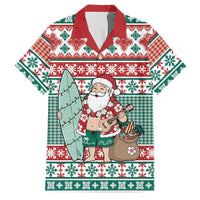 Hawaiian Funny Santa Surf Family Matching Mermaid Dress and Hawaiian Shirt Mele Kalikimaka Palaka Quilt Pattern - Polynesian Pride