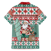 Hawaiian Funny Santa Surf Family Matching Mermaid Dress and Hawaiian Shirt Mele Kalikimaka Palaka Quilt Pattern - Polynesian Pride