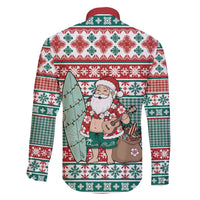 Hawaiian Funny Santa Surf Family Matching Off Shoulder Short Dress and Hawaiian Shirt Mele Kalikimaka Palaka Quilt Pattern - Polynesian Pride