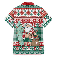 Hawaiian Funny Santa Surf Family Matching Tank Maxi Dress and Hawaiian Shirt Mele Kalikimaka Palaka Quilt Pattern - Polynesian Pride