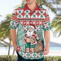Hawaiian Funny Santa Surf Hawaiian Shirt Mele Kalikimaka Palaka Quilt Pattern LT9 - Polynesian Pride