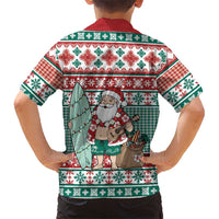 Hawaiian Funny Santa Surf Hawaiian Shirt Mele Kalikimaka Palaka Quilt Pattern LT9 - Polynesian Pride