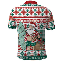 Hawaiian Funny Santa Surf Polo Shirt Mele Kalikimaka Palaka Quilt Pattern LT9 - Polynesian Pride