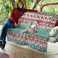 Hawaiian Funny Santa Surf Quilt Mele Kalikimaka Palaka Quilt Pattern - Polynesian Pride