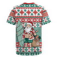 Hawaiian Funny Santa Surf Rugby Jersey Mele Kalikimaka Palaka Quilt Pattern LT9 - Polynesian Pride