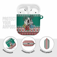 Hawaiian Skull Surfs AirPods Case Mele Kalikimaka Palaka Quilt Pattern LT9 - Polynesian Pride