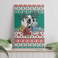 Hawaiian Skull Surfs Canvas Wall Art Mele Kalikimaka Palaka Quilt Pattern - Polynesian Pride