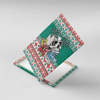 Hawaiian Skull Surfs Canvas Wall Art Mele Kalikimaka Palaka Quilt Pattern - Polynesian Pride